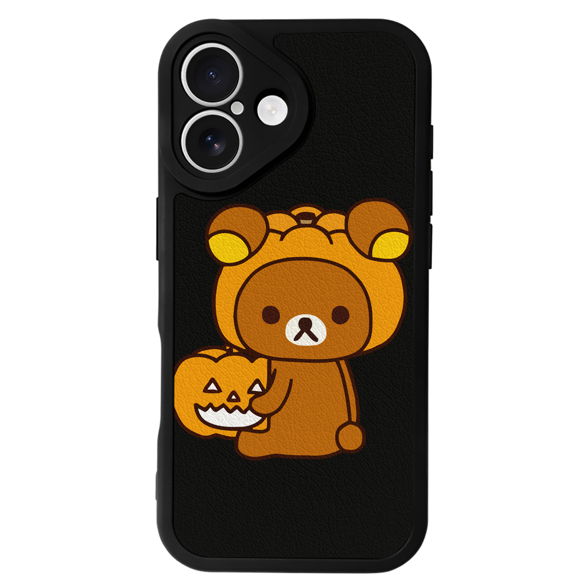 （画像用） リラックマ リラックマ キイロイトリ Rilakkuma Korilakkuma Kiiroitori 【iPhone 16シリーズ対応】シリコンスマホケース（レザー調） 材質：シリコン